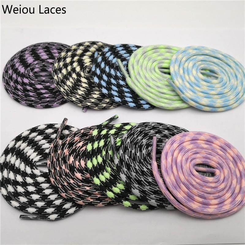 Weiou Sport Men Women Round Glow In The Dark Shoe Laces Two Colors Mixed Fluorescent Luminous