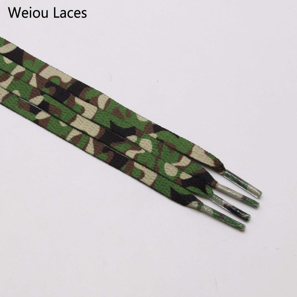 Weiou 7mm Digital Print Flat Camouflage Shoelaces Sublimated Heat Transfer Sneakers Sports Shoe