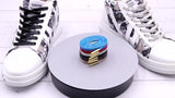 7MM Imitate Snake Skin Drawing Flat Luxurious PU Leather Shoelaces With Golden Metal Tip Nice Boot