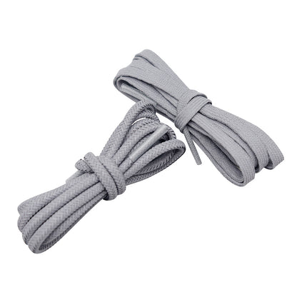 Weiou Shoe Accessorizes Support Custom Logo And Length Polyester 3M Grey Reflective Round Shoe Laces For Shoes