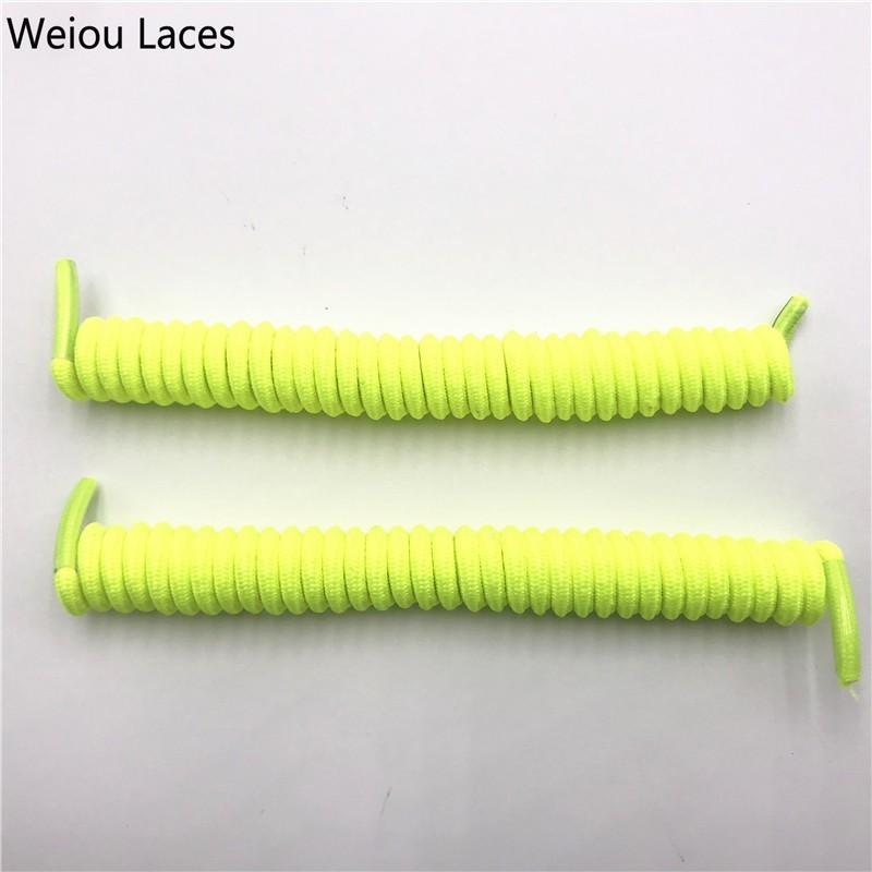 Weiou Spring Curly Stretch Shoelace Lazy No Tie Laces Round Elastic Coiled Shoestrings For Women Men