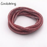 10 Colors Wavy Black Gold White Silver Metallic Thread Shoe Laces Glitter Shimmering Bootlaces For