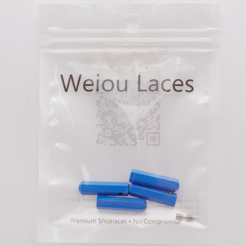 Weiou Manufacturer Fashion Shoe Accessories High Quality Blue Hexagonal Prism Bell Metal Head Aglets