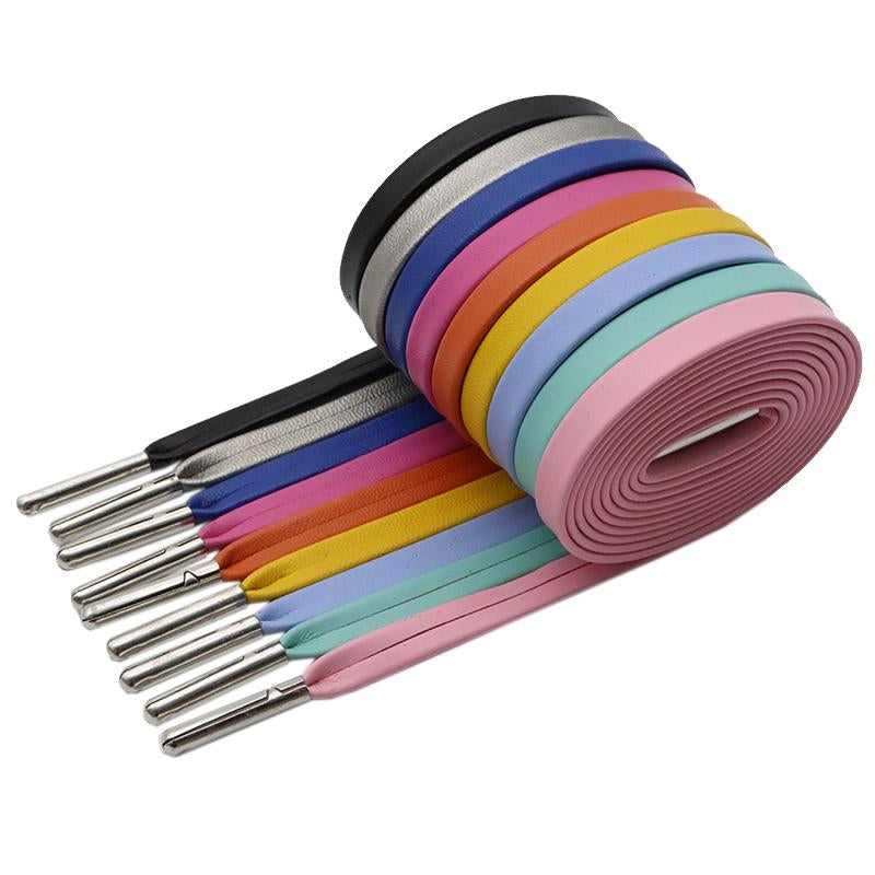 Weiou Shoe String Accessories 7MM Premium Top Quality PU Leather Shoelaces Free Custom For Bulk