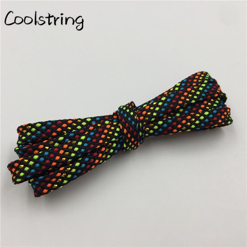 New Arrival 7mm Flat Glitter Metallic Shoe Strings Laces Novelty Unique Dress Shoelaces For Martin