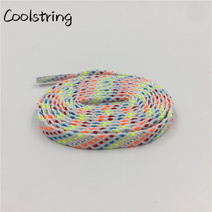 New Arrival 7mm Flat Glitter Metallic Shoe Strings Laces Novelty Unique Dress Shoelaces For Martin