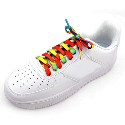 New Comeing 7mm Printed Contrast Color Painting Shoe Laces 60-180cm Silk Printing Colorful Shoelace