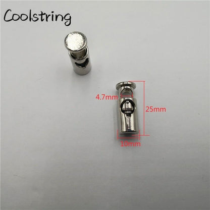 2pcs/Set METAL Cord Locks Spring Stopper Toggle Lock Ends Shoe Buckle Stoppers Shoelaces Rope Alloy