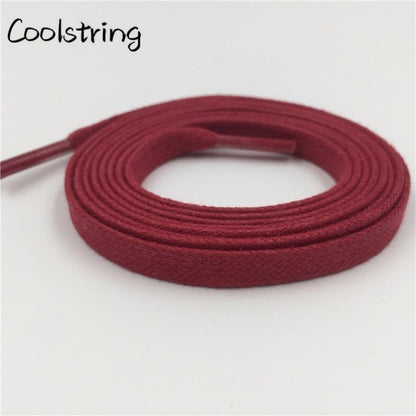 Waxed Cotton Flat Shoe Laces Leather Waterproof Mens Martin Boots Shoelace Casual Dress Coloured