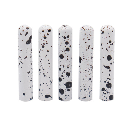 Weiou Manufacture converse Shoe Accessories White And Black Speckled Metal Head Aglets