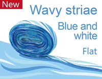 8MM Blue White Striped Ripple Heat Transfer Printing Shoelaces Top Accessories Women Sneaker Ropes