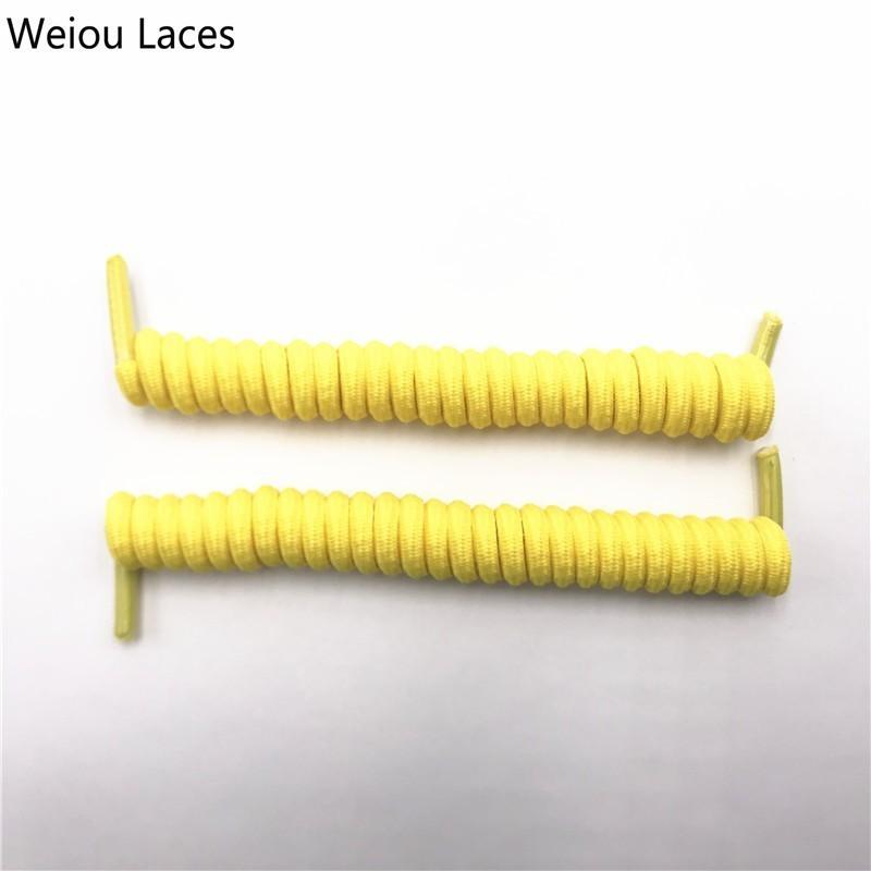 Weiou Spring Curly Stretch Shoelace Lazy No Tie Laces Round Elastic Coiled Shoestrings For Women Men