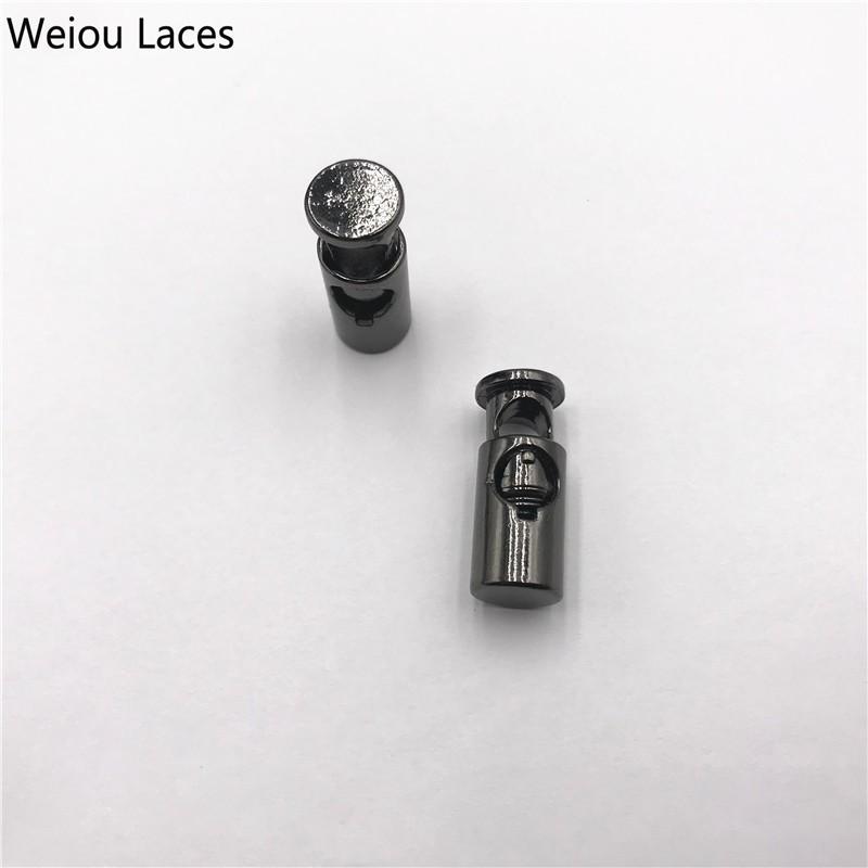 Weiou 2pcs/1Set Shoe Buckle Stoppers Shoelaces Metal Lock Zinc Alloy Single Hole Spring Buckle For