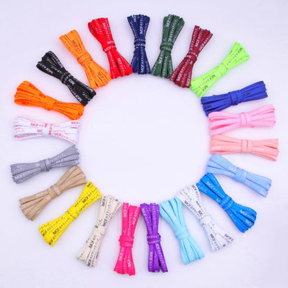 Japanese Letter Silk Screen Printing 7MM Top Shoe Accessories Canvas Shoelaces For Kids Adults Easy