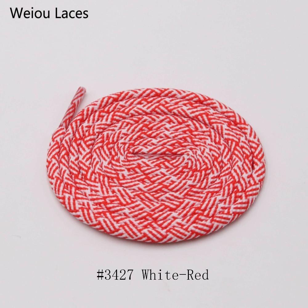 Weiou Exclusive Spiral HUMAN RACE Round Rope Laces 4.5mm Width Two Color Blend Featuring Transparent