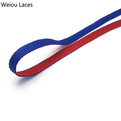 Weiou 8mm Combo Two-Tone Reversible Shoelaces Double Sided Silk Shoe Laces Flat Laces Dual Color