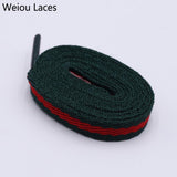 Weiou 8mm Green Red Webbing Ribbon Shoelaces Polyester Flat Laces Single Layer Shoestrings With