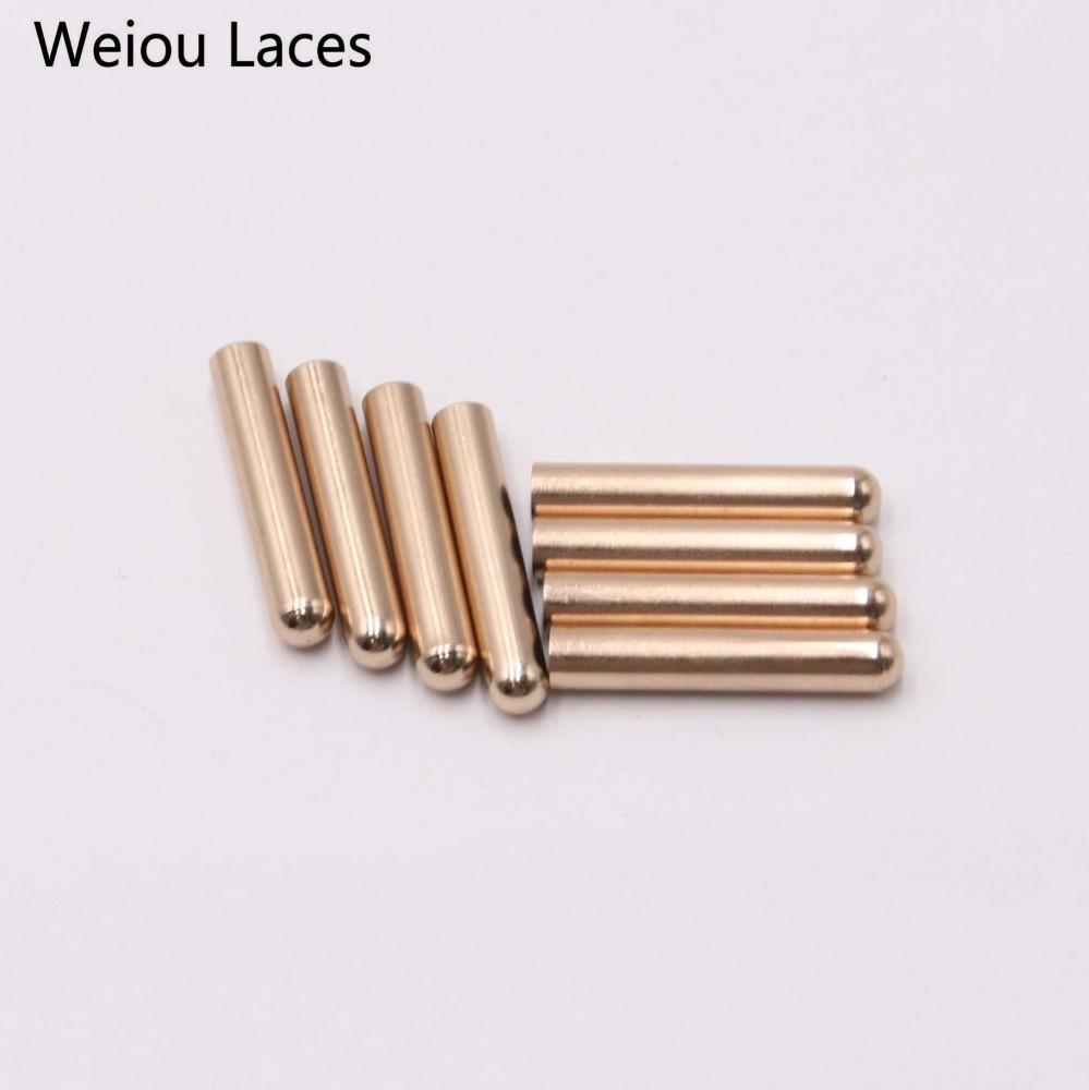 Weiou New 4pcs 1 Set Of 4x22mm Seamless Metal Shoelaces Tips Head Replacement Repair Aglets DIY