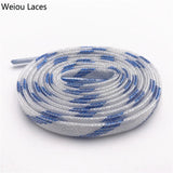 Weiou 2 Colors Mixed Shinning Colorful Glitter Shoelaces Strings Knitted Running Shoestring Flat