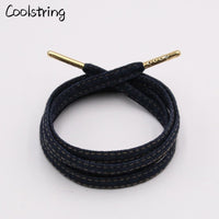 8mm Premium Flat Denim Shoelaces Metal Aglet Classic Laces Customize Your Kicks Blue Black