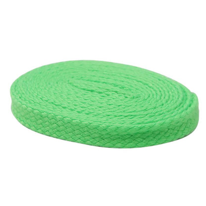 Weiou Laces 7MM Flat Shape Shoelaces Double-Layer Polyester Eye-Catching Cords Bright Solid Color