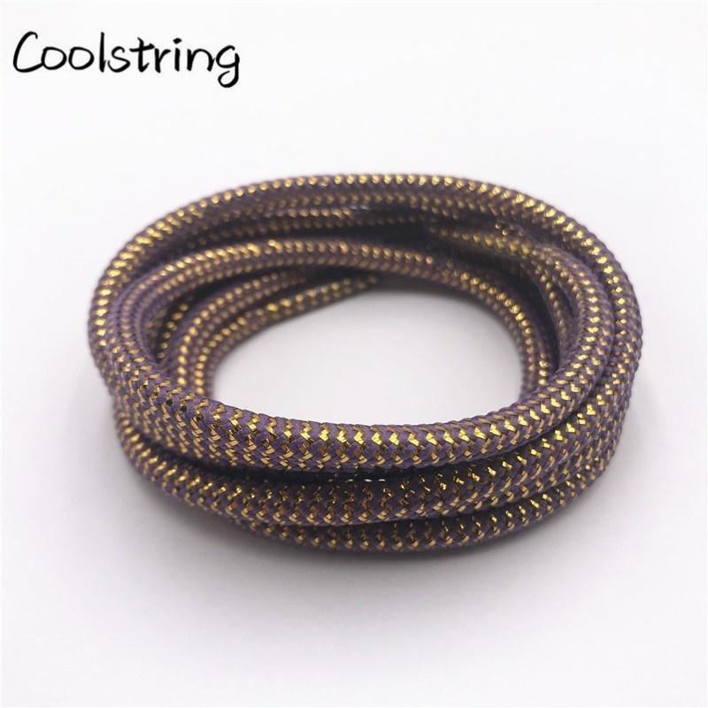 10 Colors Wavy Black Gold White Silver Metallic Thread Shoe Laces Glitter Shimmering Bootlaces For