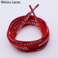 Weiou Fashion 7mm Width Double-sided Silk Screen Printing Universal Shoe Laces Flat Printed WORLD