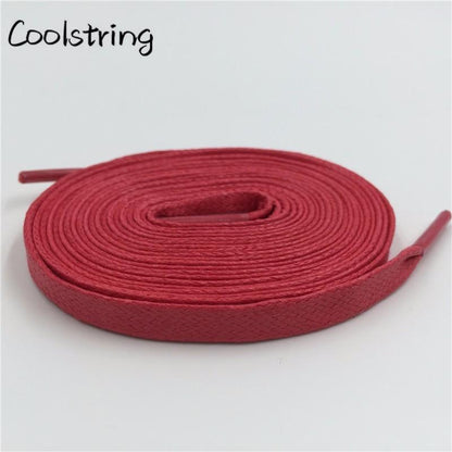 Waxed Cotton Flat Shoe Laces Leather Waterproof Mens Martin Boots Shoelace Casual Dress Coloured