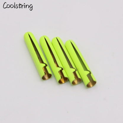 4 Latchet Fluorescent Yellow Orange Painting Metal Tips For Shoelace Drawstring Clothing Hoodie DIY