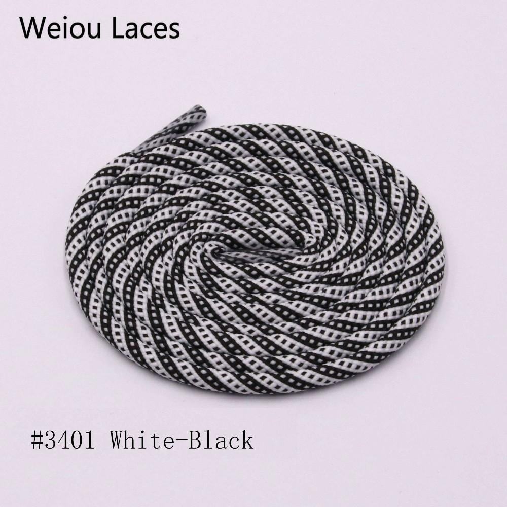 Weiou 5mm Round Type Polyester Two Tone Twill Middle Dot Checkered Laces Exclusive Red White Black