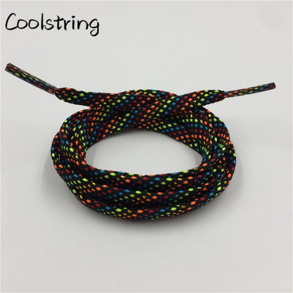 New Arrival 7mm Flat Glitter Metallic Shoe Strings Laces Novelty Unique Dress Shoelaces For Martin