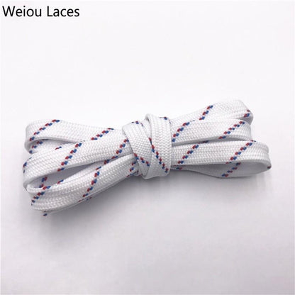 Weiou Classic 7mm Cool White Red Blue Flat Tublar Shoelaces Brand New Athletic Boots Laces For Men