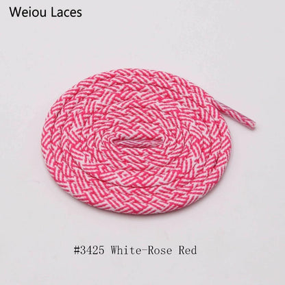 Weiou Exclusive Spiral HUMAN RACE Round Rope Laces 4.5mm Width Two Color Blend Featuring Transparent