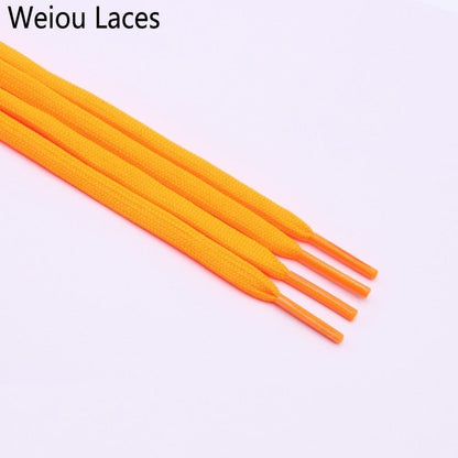 Weiou Basics Flat 7mm Laces Colorful Shoelaces Solid Color Polyester Tubular Sneakers Shoestring For