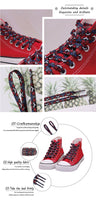 Wild Printed Boot Laces Flat Single Layer Network Printing Shoelaces Korean Version For Men Women