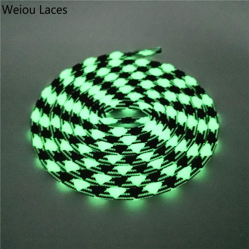 Weiou Sport Men Women Round Glow In The Dark Shoe Laces Two Colors Mixed Fluorescent Luminous