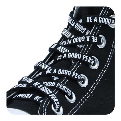 Weiou All Matched 0.8 CM Flat Shoelaces Silk Screen Polyester Shoestring Black and White Lace for