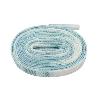 Premium 7MM Cyan Blue Color Heat Transfer Printing Luxury Shoelaces Men Women Sneaker 2021 Funny