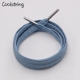 8mm Premium Flat Denim Shoelaces Metal Aglet Classic Laces Customize Your Kicks Blue Black