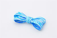 8MM Blue White Striped Ripple Heat Transfer Printing Shoelaces Top Accessories Women Sneaker Ropes