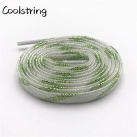 7mm Double Layer Shinning Colorful Glitter Shoelaces Long Shoe Laces White Black Red Gold Silver