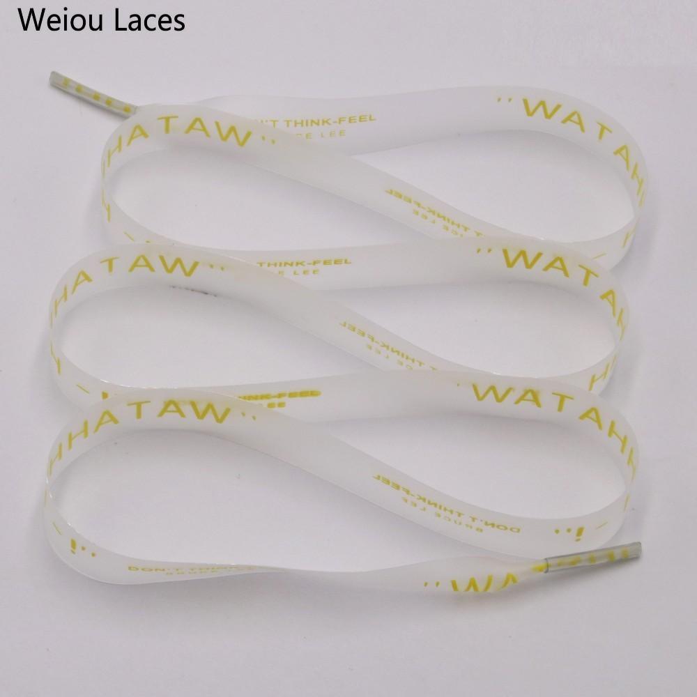 Weiou Hot Style Fashion Clothing 15mm Waterproof Ribbon Printing WATAHHH Flat PVC Laces Transparent