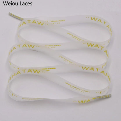 Weiou Hot Style Fashion Clothing 15mm Waterproof Ribbon Printing WATAHHH Flat PVC Laces Transparent