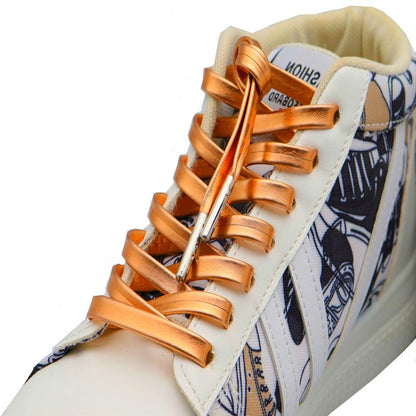 Premium 7MM Solid Colours Charmed Metallic Shoelaces Men Women Sneaker Boots Canvas 2021 Trendy Flat