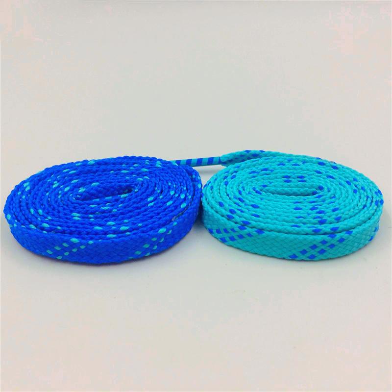 Marine Style 1CM Double Colors Shoelaces Blue Navy Flat Shape Polyester Shoelaces Be Suit For Canvas