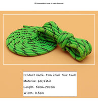 5MM Watermelon Rind Ropes Environmental Polyester Shoelaces Pro Shoe Accessories With Plastic Tips