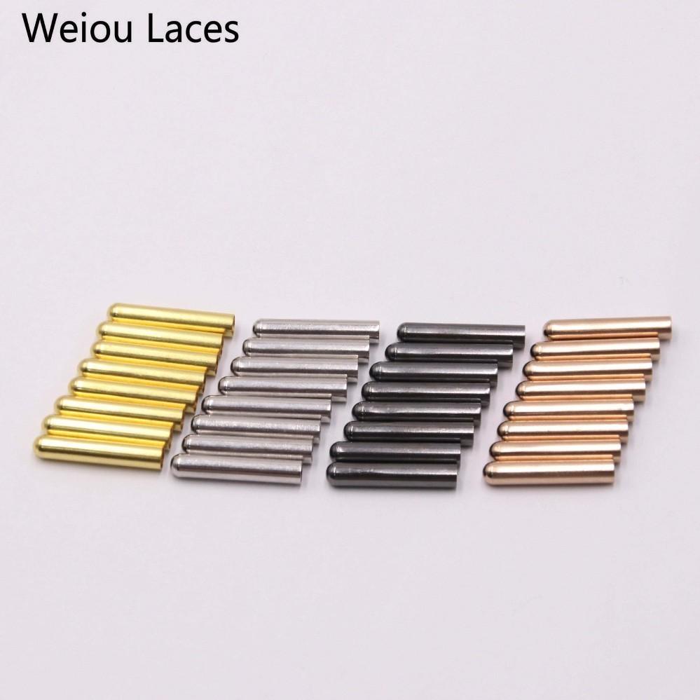 Weiou New 100 Pcs Women Men Shoe Lace Tips Replacement Head For Shoestrings Bullet Aglets Round