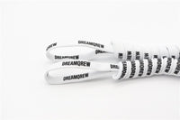 8MM Double Layer Stronger Polyester Shoelaces "DREAMQREW" Letter Printing Unisex For Canvas Boots