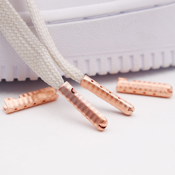 Weiou Manufacture Shoe Accessories Water Ripple Four-Hole Opening Head Aglets For Shoes