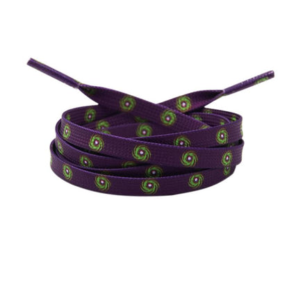 Weiou New Fantastic 7mm Purple Shoelaces With Prints Green Hurricane For Sneaker Sports Shoe Laces